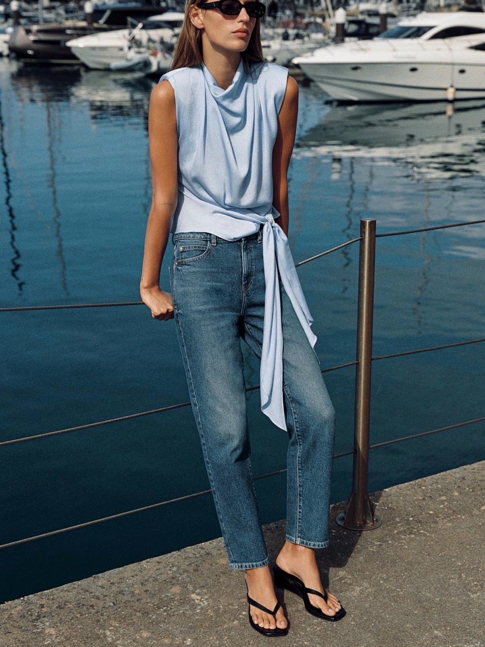 ZARA Classic High-Rise Mom Straight Jeans
